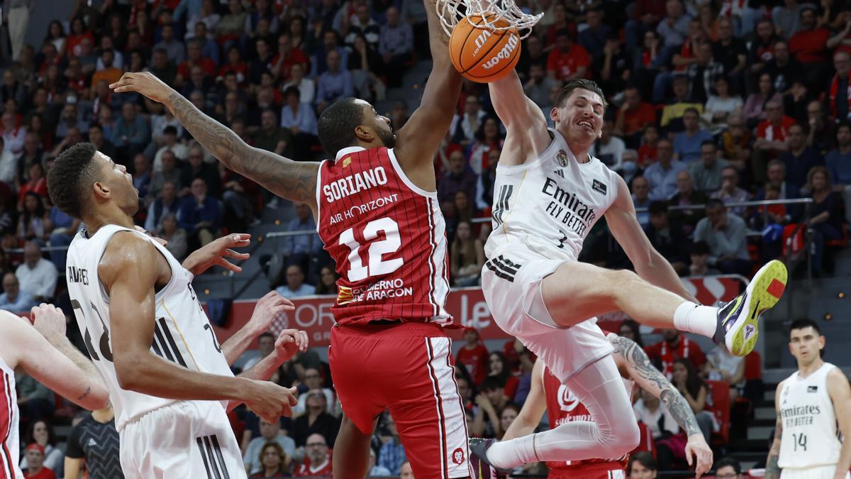 BALONCESTO LIGA ACB | El Real Madrid firma su primera victoria lejos de casa ante un Casademont Zaragoza combativo
