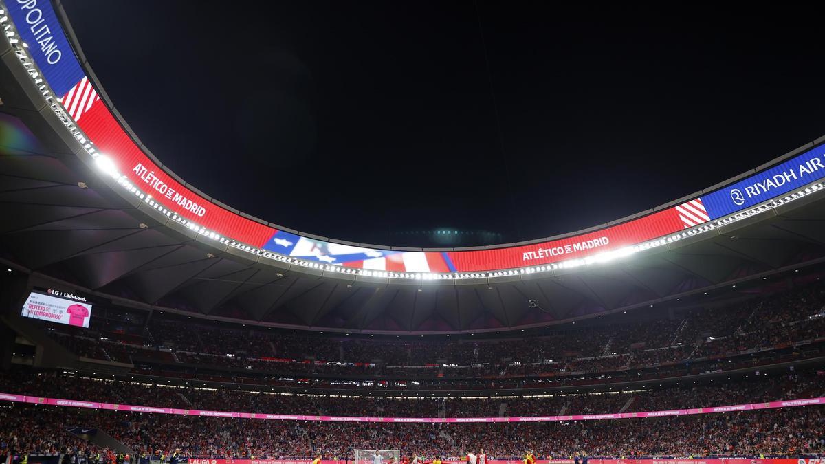 Telefónica ‘corona’ al Atleti con una pantalla circular de última generación de 2.000 metros cuadrados en lo más alto del estadio