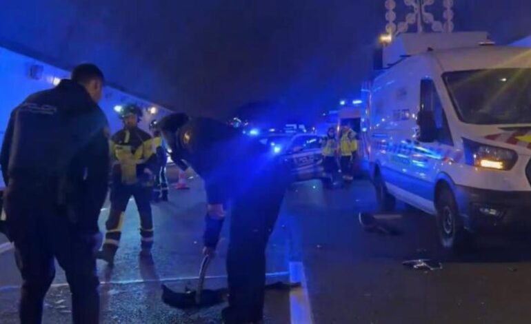 MUERTE MOTORISTA MADRID | Muere un motorista en un accidente de tráfico en el túnel de la M-23 en Madrid