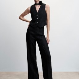 Mango Jewel - Pantalón tweed botones