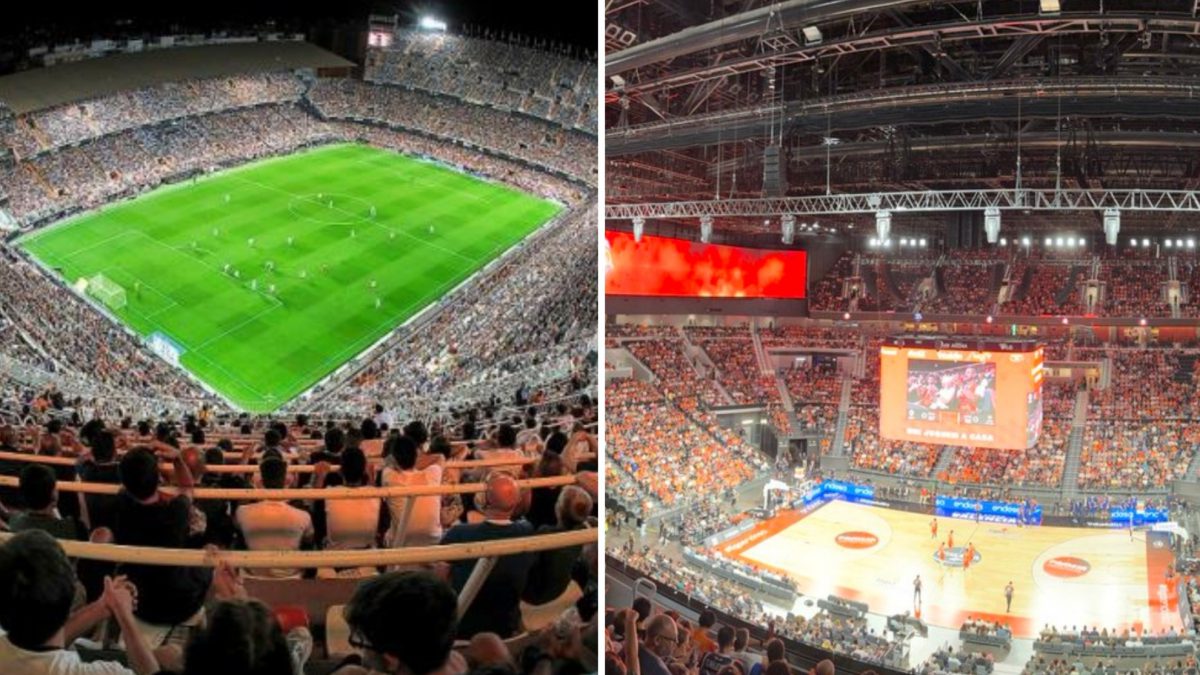 las cifras de asistencia de público a Mestalla y al Roig Arena, al mismo tiempo