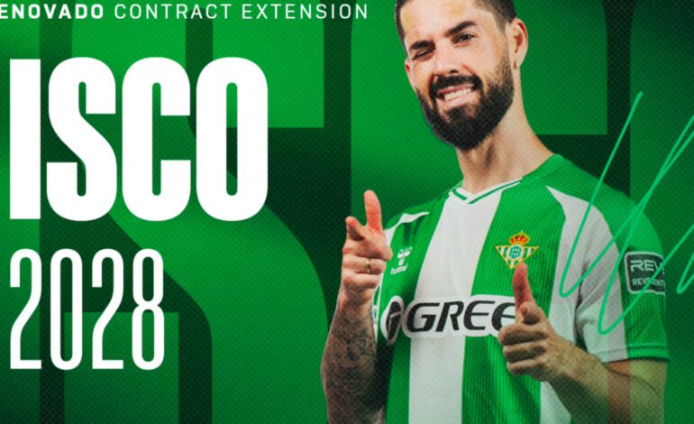 El Betis anuncia la renovación de Isco hasta 2028