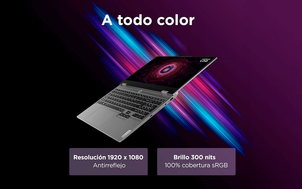 Vista lateral de la pantalla Lenovo LOQ Gen 9