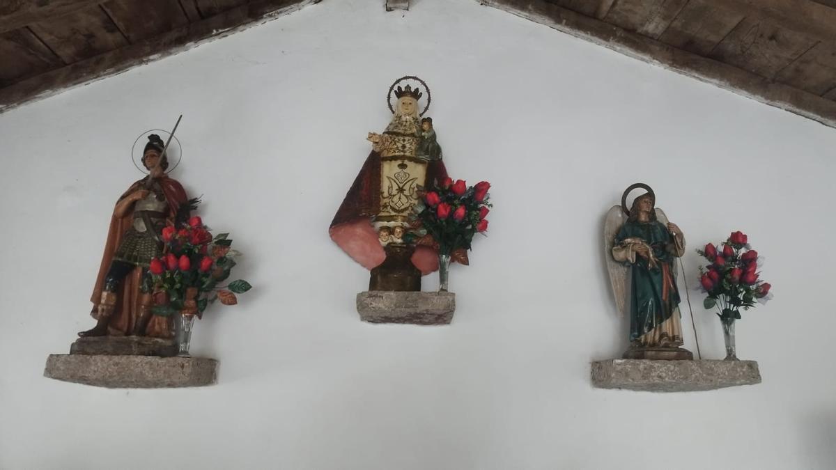 Imágenes de San Tirso, la Virgen de Covadonga y San Rafael