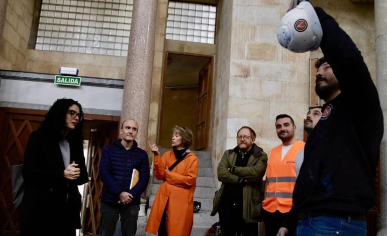 Los trabajos de restauración de la cúpula de la iglesia de La Laboral entran en su fase final