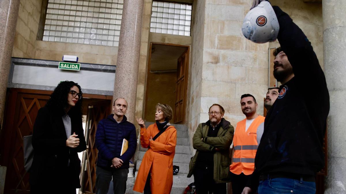 Los trabajos de restauración de la cúpula de la iglesia de La Laboral entran en su fase final