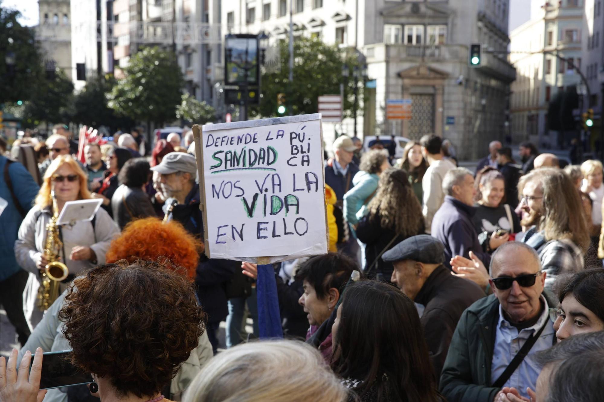 La movilización por la salud pública en Gijón, en imágenes
