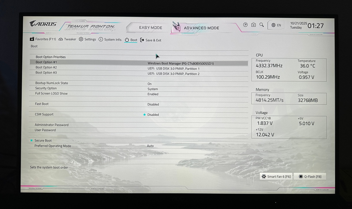 BIOS de la placa base Gigabyte