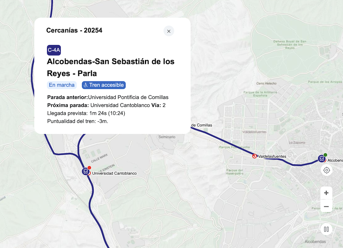 Información detallada de trenes concretos en la web de Renfe.
