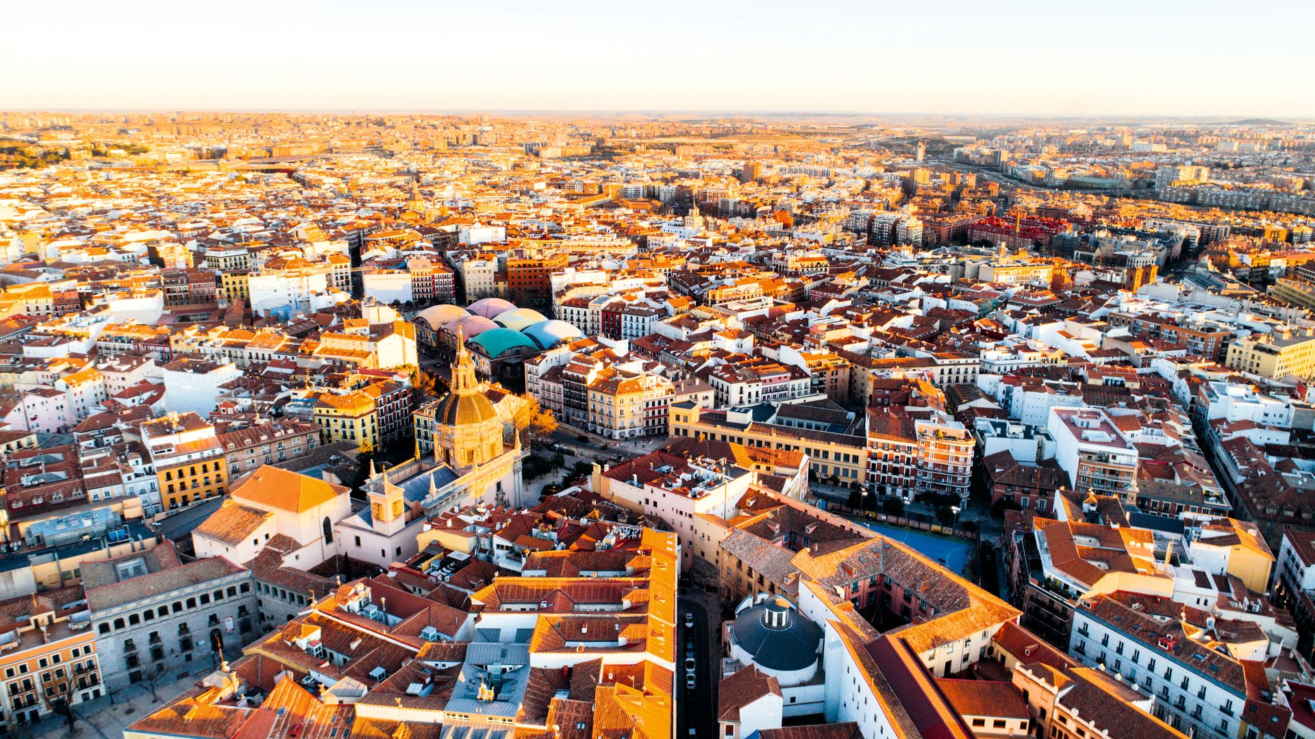Vista aérea del barrio de La Latina de Madrid