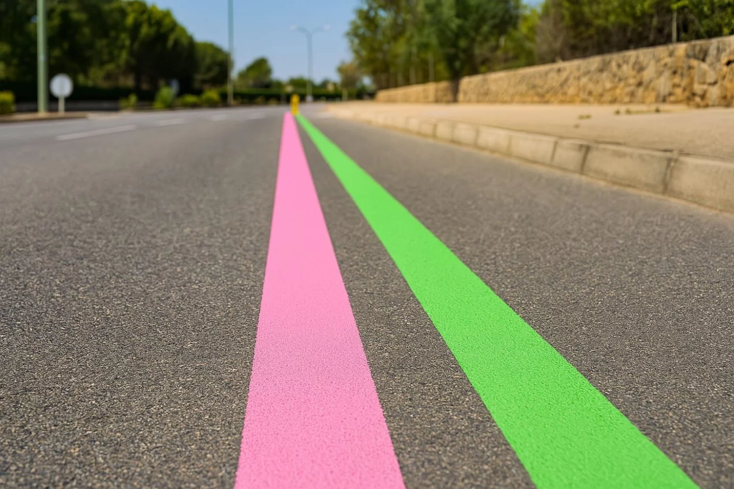 La DGT desvela todas las dudas sobre las nuevas líneas verdes y rosas que han llegado al asfalto