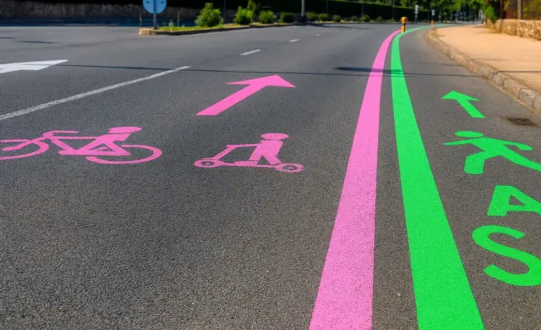 La DGT explica el significado de las líneas verdes y rosas que aparecen en muchas carreteras españolas