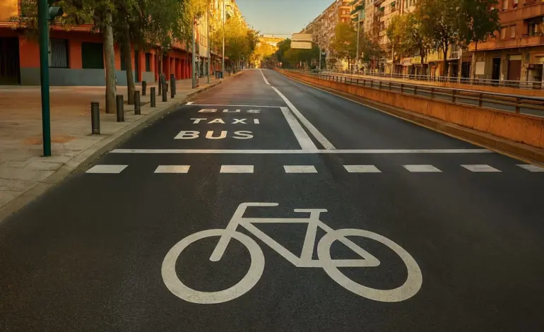 la marca vial que hasta ahora era exclusiva de ciclistas. Hasta ahora