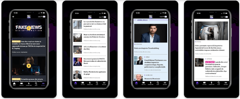 Captura de pantalla de la aplicación Digi 24