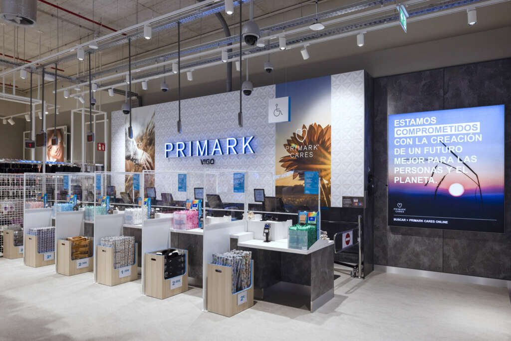 Las cajas en una tienda Primark