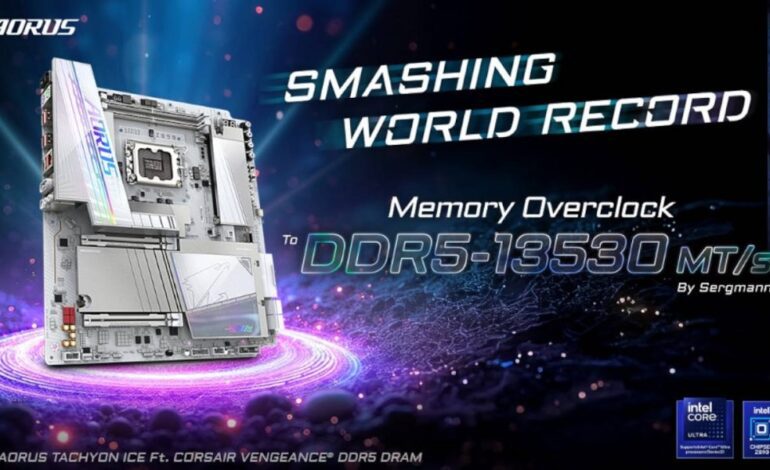 AORUS TACHYON ICE rompe el récord mundial de DDR5