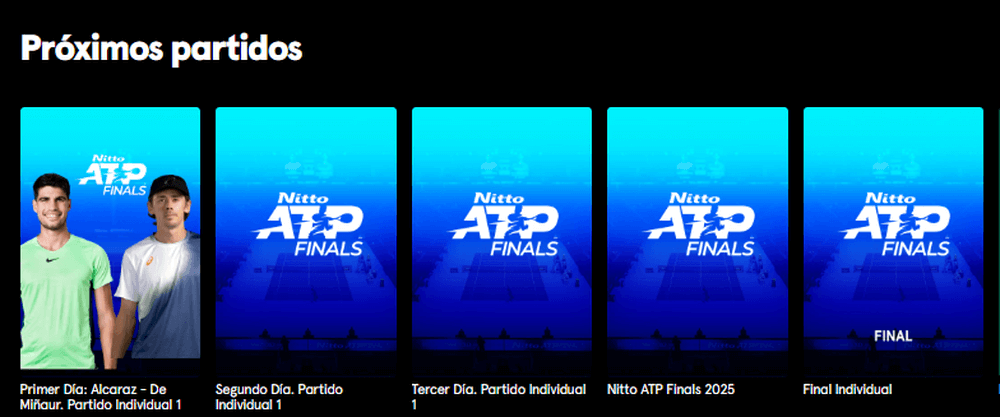 Próximos torneos Nitto ATP Finals en Movistar Plus+