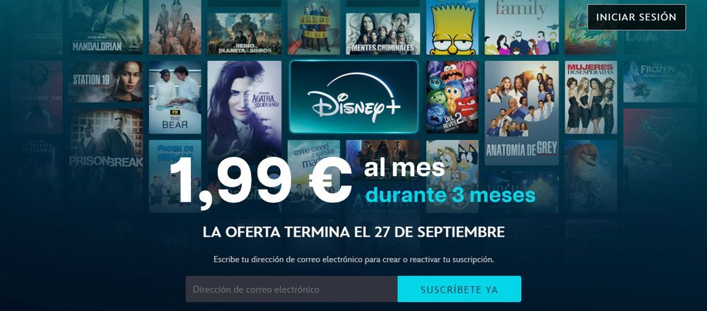 Disney+ en septiembre de 2024 a precio reducido de 1,99€