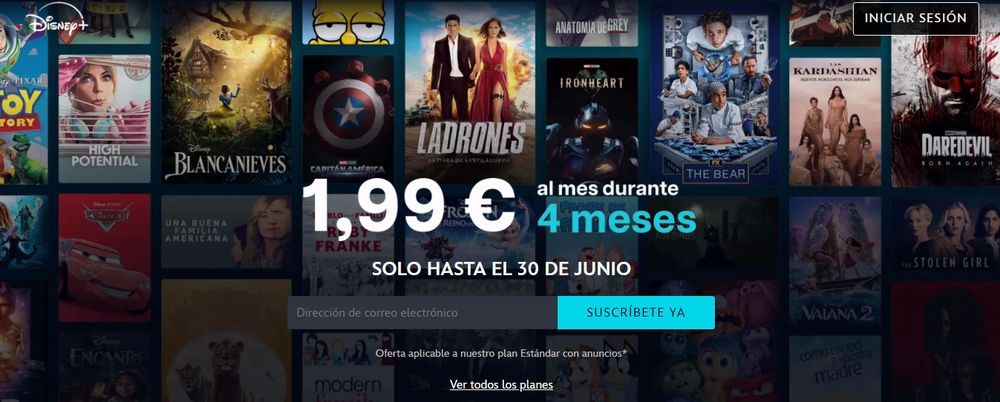 Oferta Disney+ por sólo 1,99€