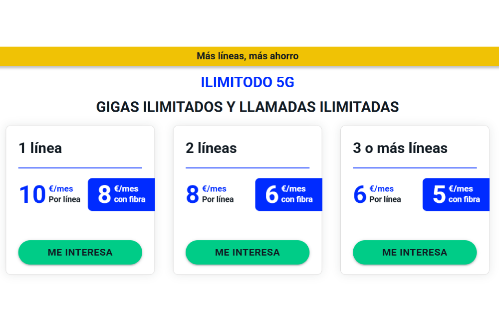 Capture sitios web de Digi a tarifas ilimiTODO