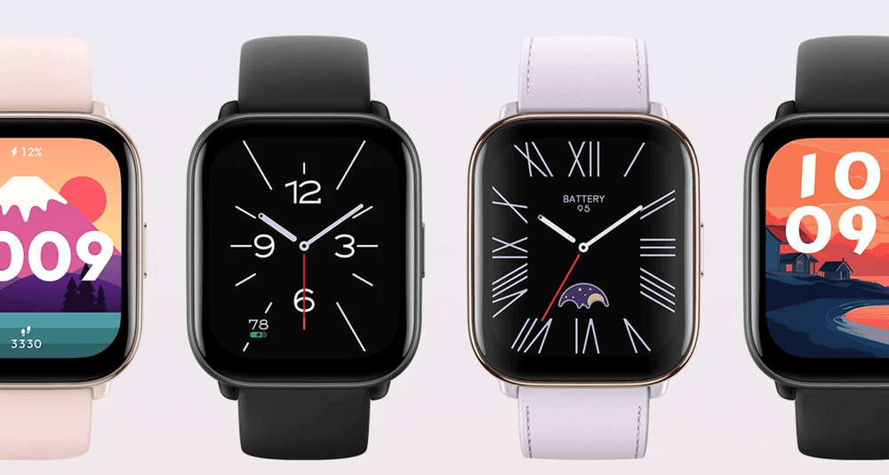 Varios modelos de relojes inteligentes Amazfit Active