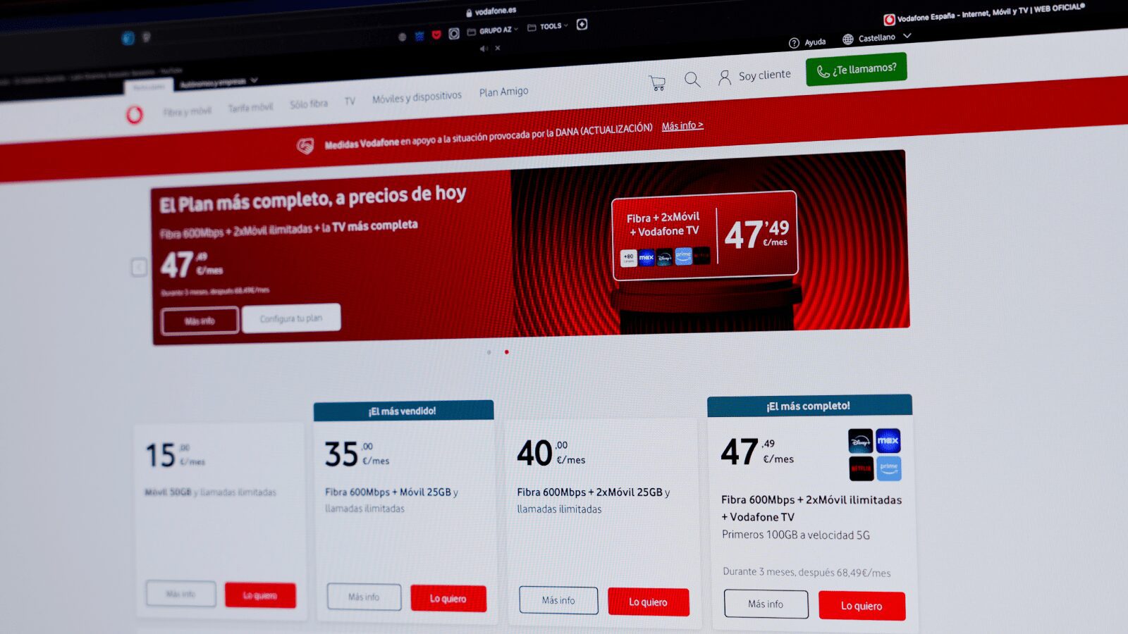 fibra, móviles y todo el streaming a precio de ganga