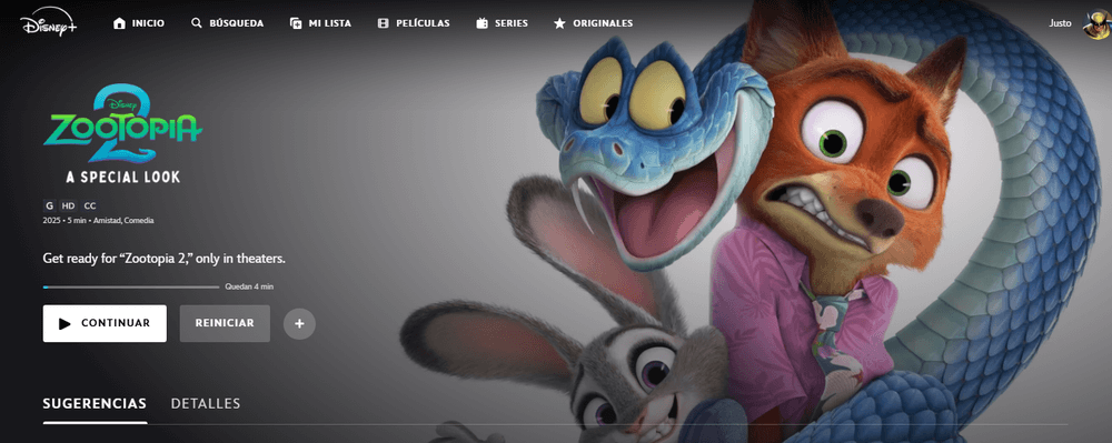Tráiler especial de Zootopia 2 en Disney+