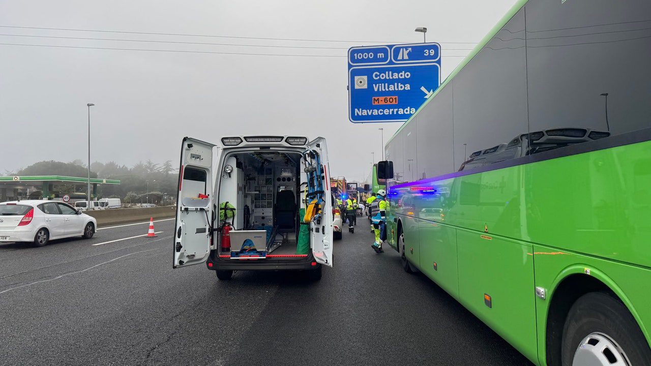Accidente múltiple en Madrid entre un camión, un autobús y una furgoneta: Al menos 24 heridos