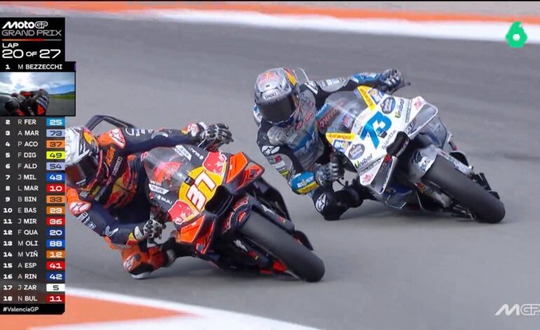 La emocionante pelea entre Álex Márquez y Acosta en el Gran Premio de Valencia
