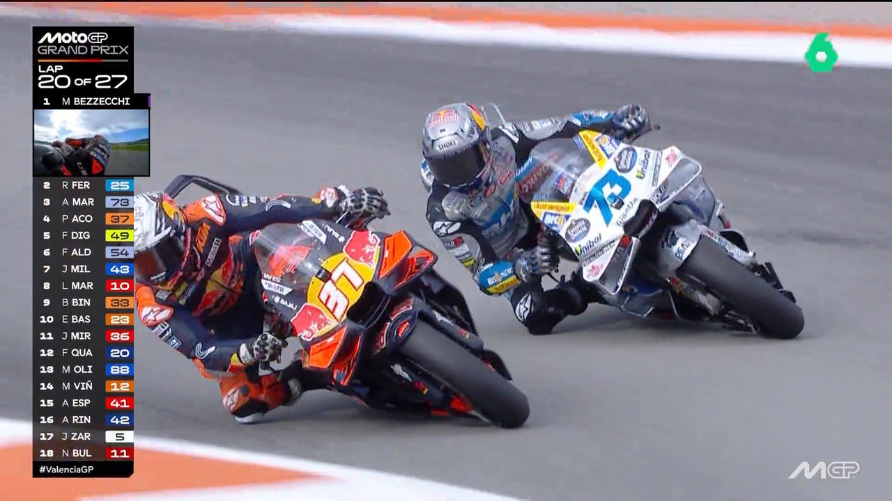 La emocionante pelea entre Álex Márquez y Acosta en el Gran Premio de Valencia
