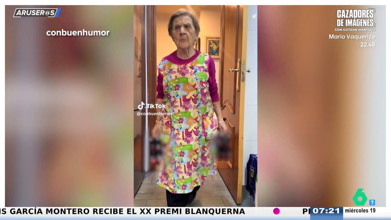 El divertido vídeo de la abuela que se entrena en el gimnasio solo para poder cargar con botellines