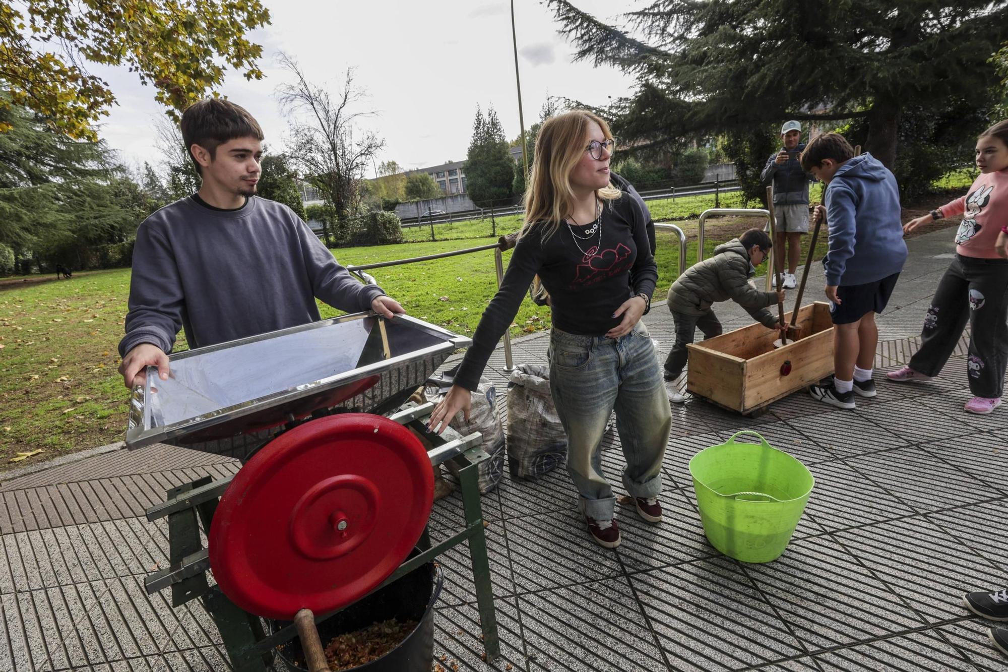 Santullano, en Oviedo, prepara castañas asadas por 450