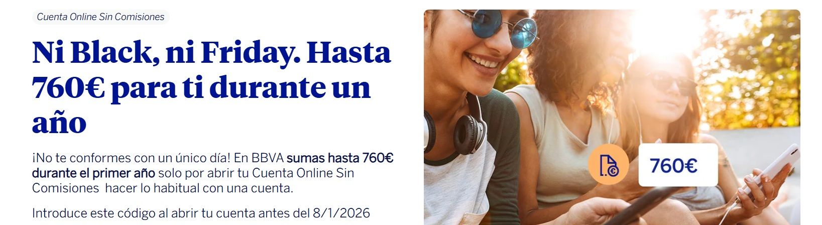 BBVA no tiene ofertas del Black Friday