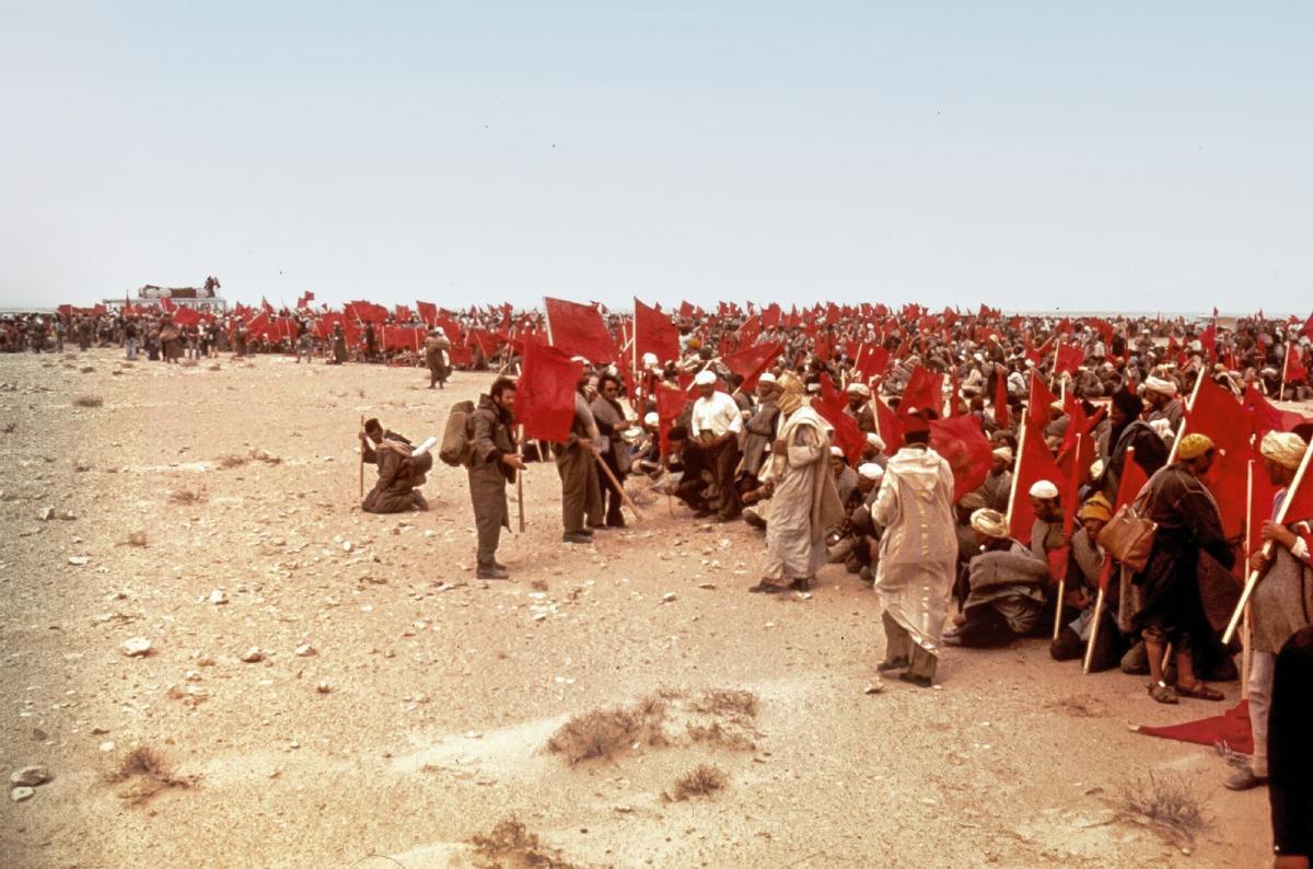 (Foto de archivo) Vista de la invasión por parte de Marruecos del territorio español del Sáhara Occidental tras el proceso de abandono por parte de su potencia colonizadora.