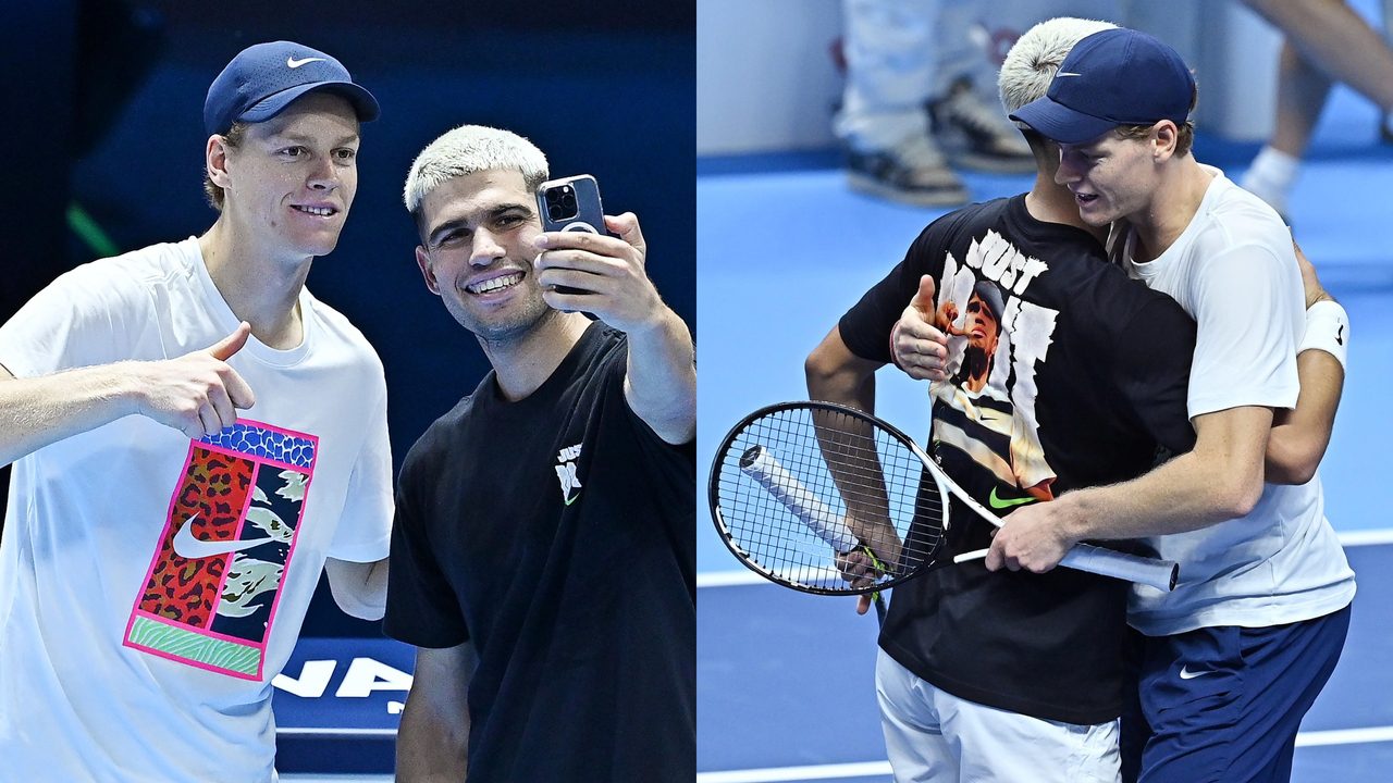 Los mejores puntos del entrenamiento entre Carlos Alcaraz y Jannik Sinner en Turín