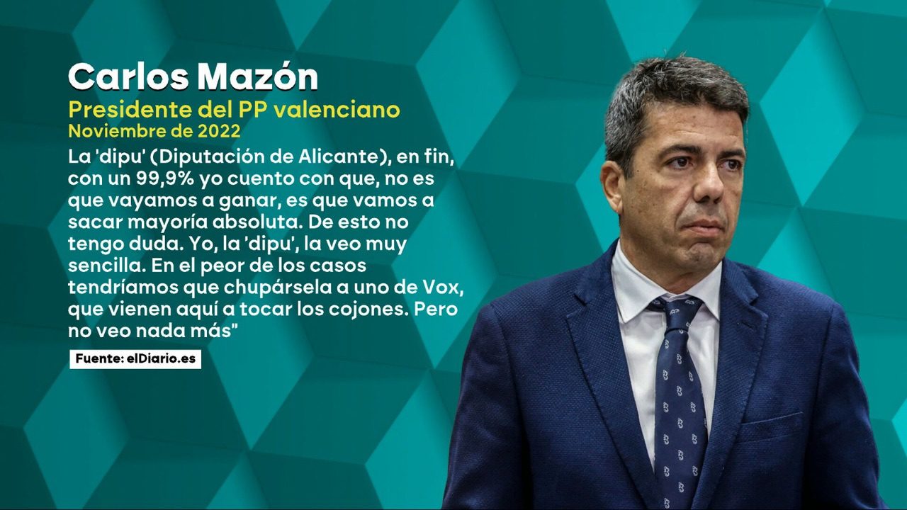 PP inicia las negociaciones con Vox para el relevo de Mazón que obligan a recordar aquel «chupársela a uno Vox» del todavía president