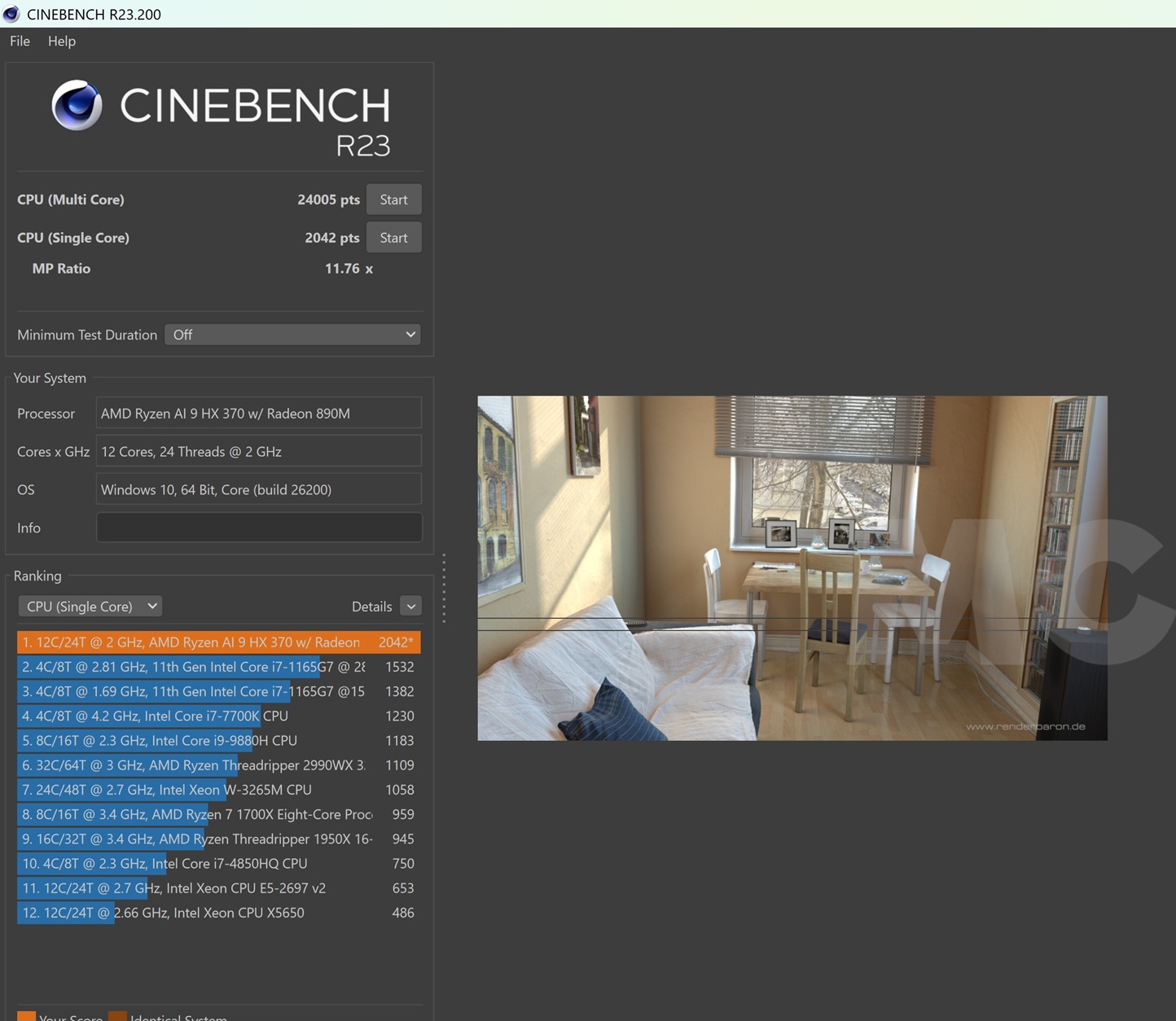 ASUS ProArt P16 OLED cinebench r23