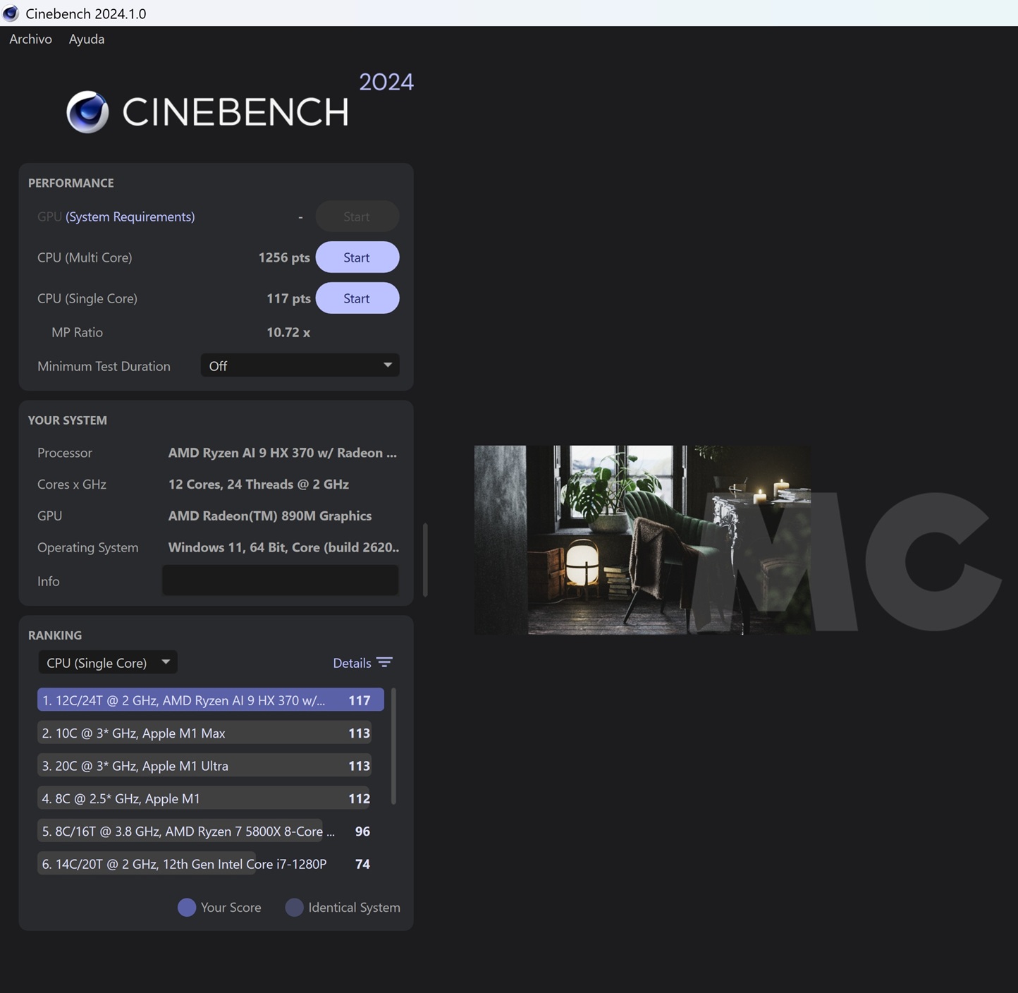 ASUS ProArt P16 OLED cinebench 24