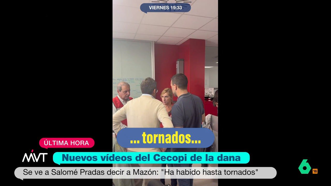 Nuevos vídeos del día de la DANA muestran a Pradas advirtiendo a Mazón de la gravedad del temporal a su llegada tardía al CECOPI: «Ha habido hasta tornados»