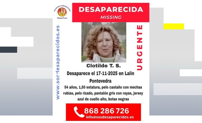 Ocho días sin pistas sobre el paradero de Clotilde, desaparecida en Lalín (Pontevedra)