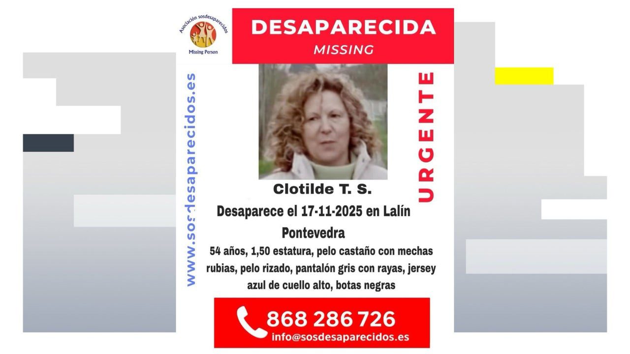 Ocho días sin pistas sobre el paradero de Clotilde, desaparecida en Lalín (Pontevedra)