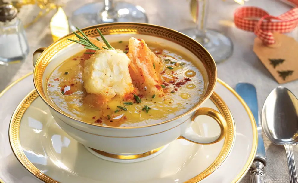 Crema de verduras navideña 