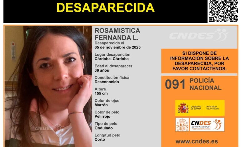 Buscan a Rosamística Fernanda, mujer de 36 años desaparecida en Córdoba