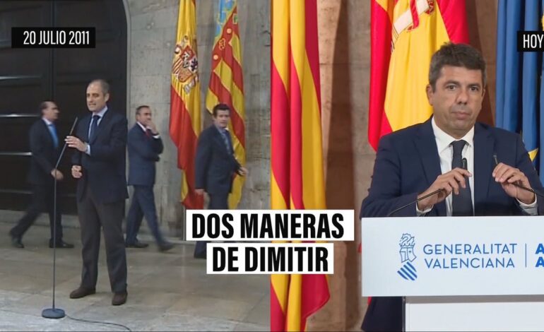 la soledad y silencio de Mazón frente a los abrazos que arroparon a Camps