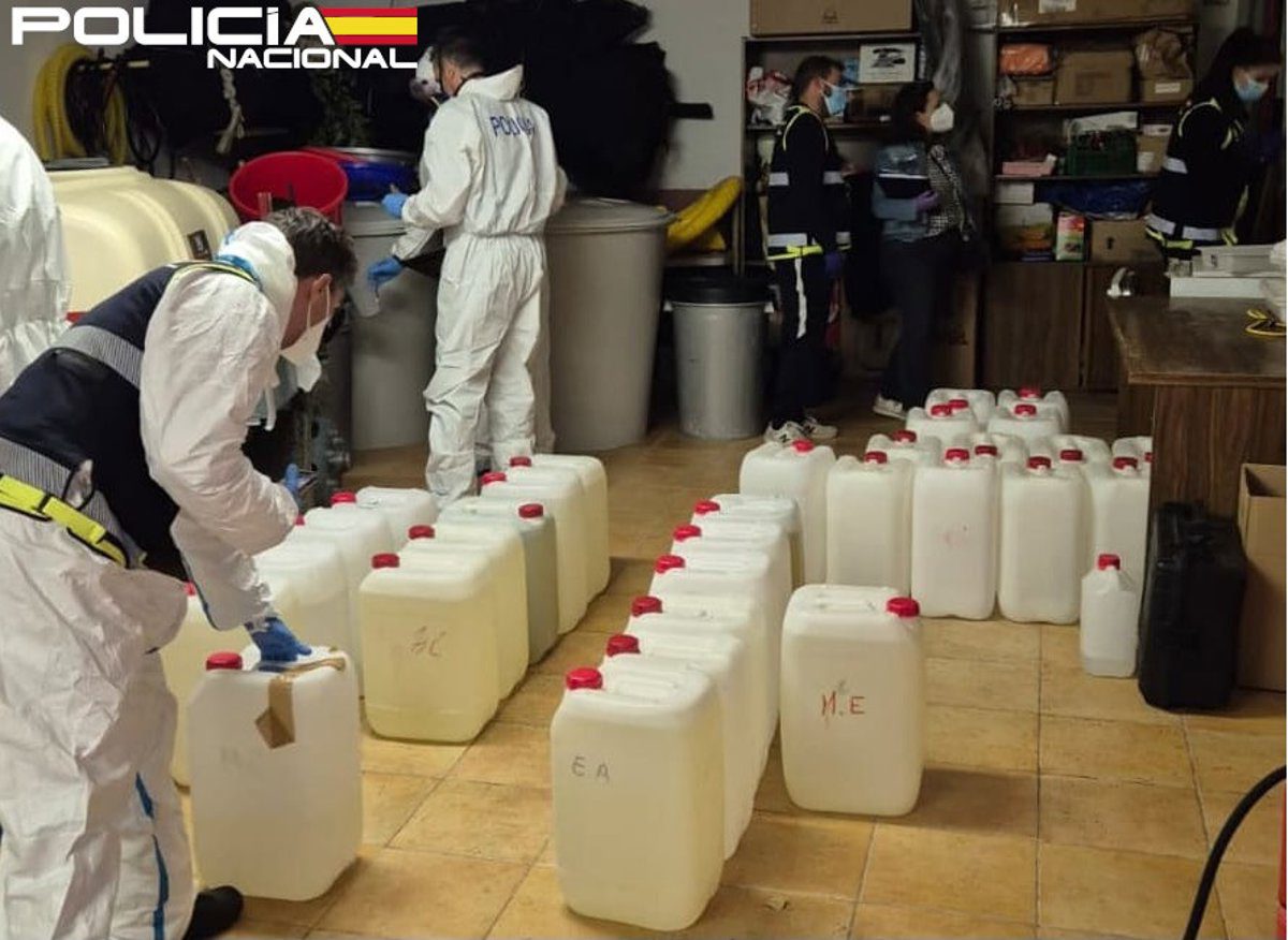 Desmantelado en Torredelcampo (Jaén) un laboratorio de extracción de cocaína a gran escala