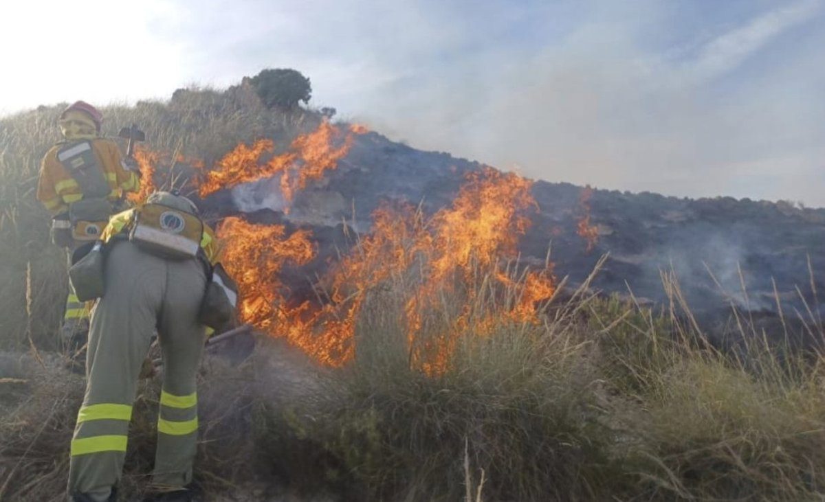 Controlado un incendio forestal en Zarcilla de Ramos, pedanía de Lorca