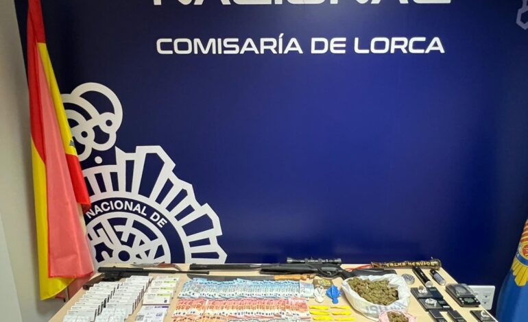 La Policía Nacional detiene a cuatro personas en una operación contra el tráfico de drogas en Lorca