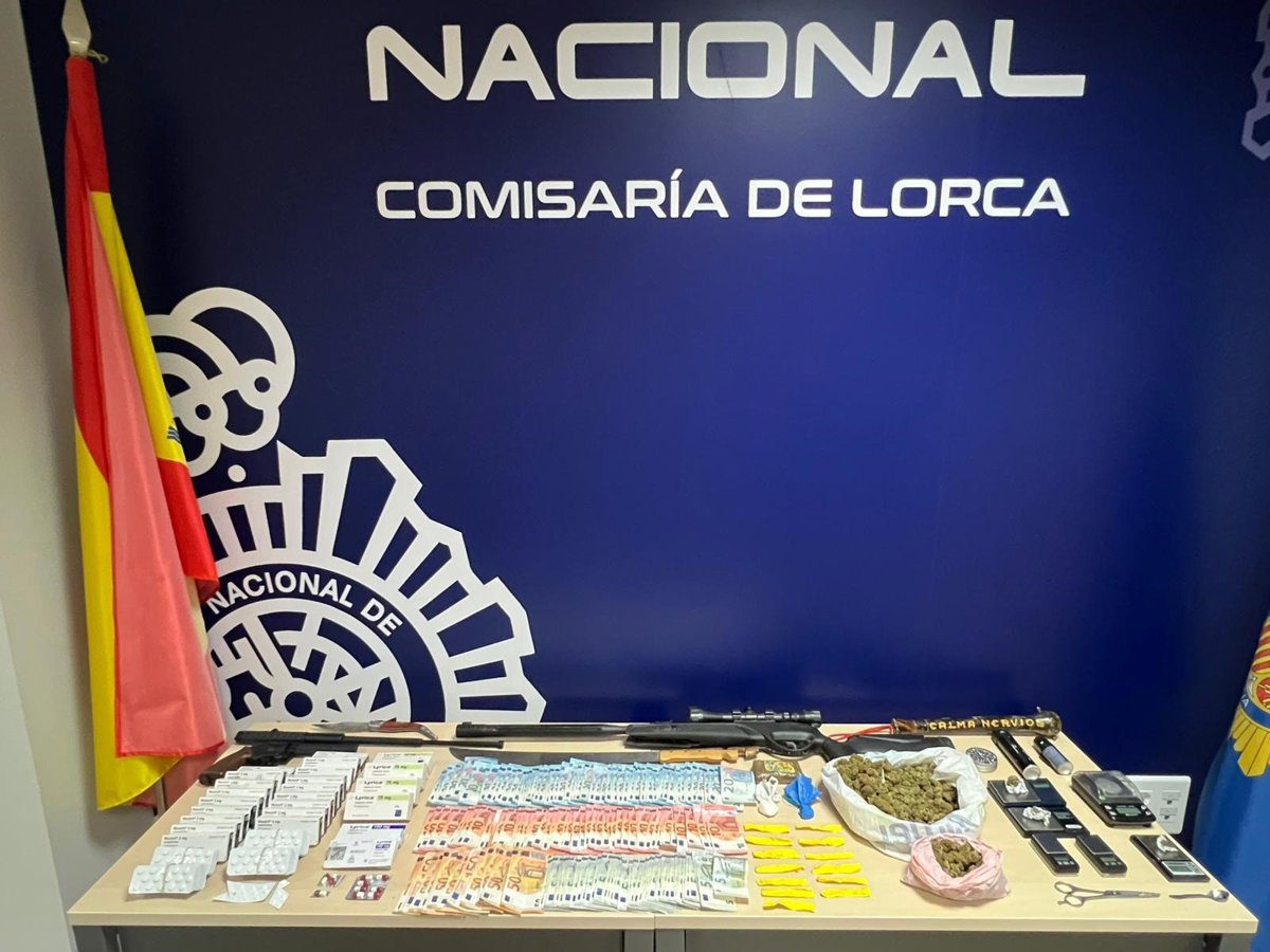 La Policía Nacional detiene a cuatro personas en una operación contra el tráfico de drogas en Lorca
