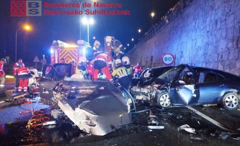 Cuatro personas heridas en una colisión múltiple en Zizur Mayor