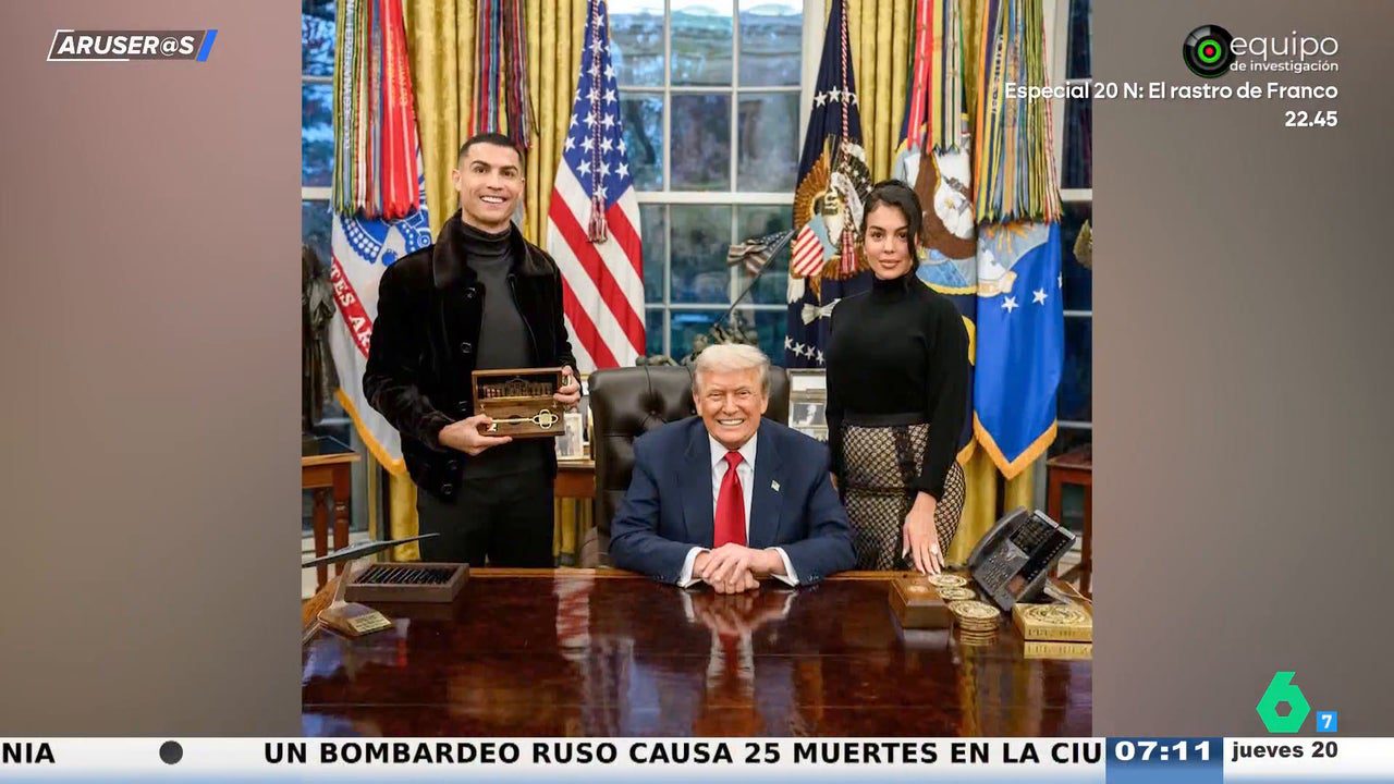 El vídeo del encuentro de Donald Trump con Cristiano Ronaldo y Georgina Rodríguez